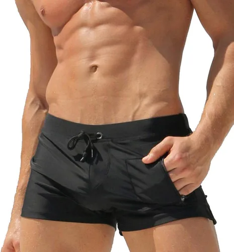 Vista 4 de TONLEN Mens Swimwear Short Swim Trunks with Zipper Pocket