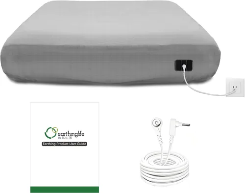 Vista 7 de Sábana ajustable con cable de conexión a tierra de fibra de plata pura conductora Verde