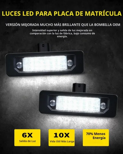 Vista 2 de Luces LED para matrícula, color blanco brillante, repuesto de montaje de lámpara compatible con Ford Fusion 2006-2012, Mustang 2010-2014, Taurus