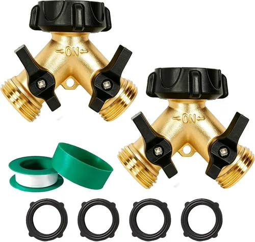 Vista 8 de LIULO TOOL Divisor de Manguera de Jardín de Latón de 2 Vías, Divisor en Y de Manguera de 3/4 Pulgadas, Conector de Manguera de Latón Resistente
