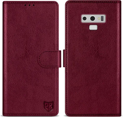 Vista 13 de ZZXX Funda tipo cartera para Samsung Galaxy Note 9 con bloqueo RFID, ranura para tarjetas, función atril, cierre magnético, funda protectora de Negro