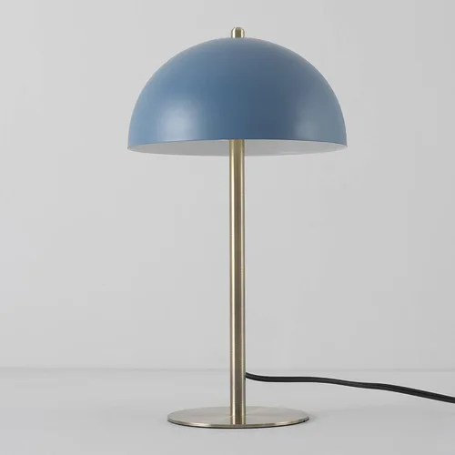 Vista 5 de GLOBE Electric 52942 - Lámpara de escritorio azul de 15 pulgadas con detalles de latón, interruptor basculante de encendido/apagado en línea, ideal