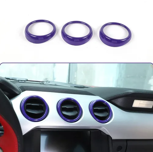 Vista 11 de RT-TCZ Anillo de cubierta de ventilación de salida de aire acondicionado para consola central, accesorios interiores para Ford Mustang 2015-2022, 3