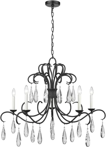 Vista 5 de Z-Lite Lámpara de araña Amara 3039-38MB, 5 luces, 300 vatios en total, negro mate