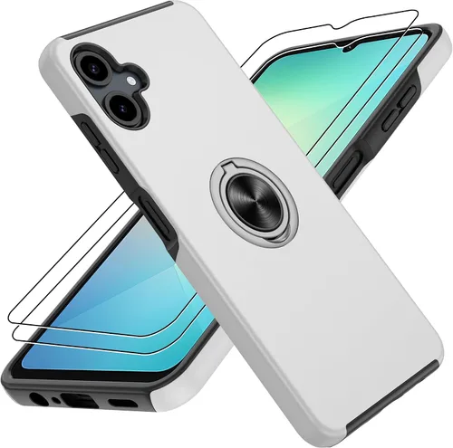 Vista 39 de Gritup - Funda para Galaxy A05S con protector de pantalla HD×2, funda protectora para teléfono a prueba de golpes con soporte magnético de anillo