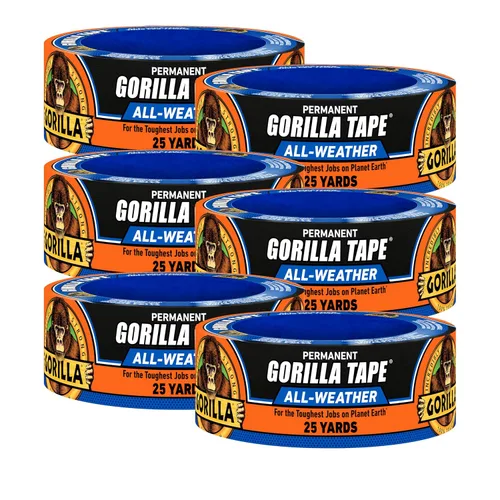 Vista 10 de Gorilla - Cinta impermeable para todo tipo de clima para conductos en exteriores, resistente a los rayos UV y a la temperatura, 1.88 pulgadas x 25