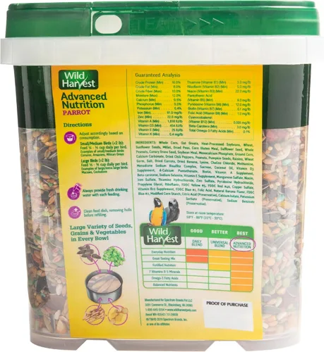 Vista 2 de Wild Harvest Advanced Nutrition - Loro de 4 libras, mezcla de semillas, granos y verduras