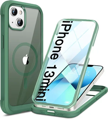 Vista 93 de Miracase - Funda magnética para iPhone 13 Pro Max de 6.7 pulgadas (compatible con MagSafe), transparente, completo, protector de pantalla de vidrio