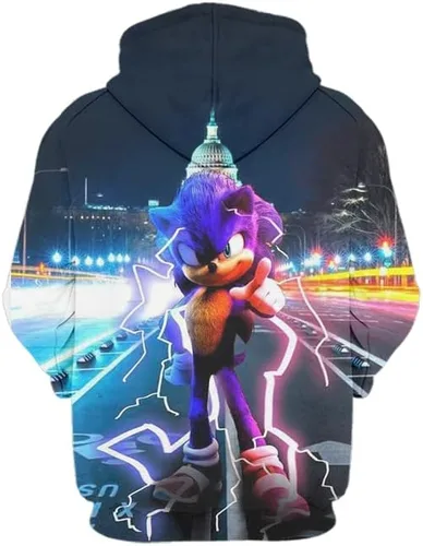 Vista 2 de vemdwfgh Sudadera con capucha de erizo para niños, sudadera con capucha con estampado 3D con bolsillo para niños y niñas, sudadera con capucha