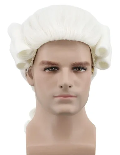 Vista 4 de Yuehong - Peluca larga para hombre diseño de George Washington 2