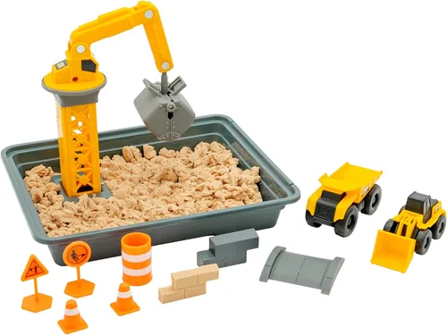Vista 8 de CAT Dig N Build Juego de Concreto Moldeable - Compuesto de Concreto Moldeable de 12 onzas, Grúa, 2 Vehículos de Máquinas Pequeñas, Moldes