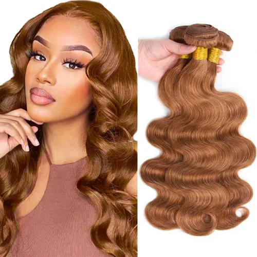 Vista 34 de 300g 1B27 Human Hair Bundles Honey Blonde Bundles Human Hair 10A Brazilian Virgin Remy Hair Extensions 8 10 12 Inch