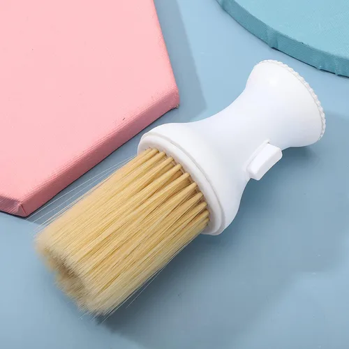 Vista 9 de Cepillo de corte de pelo para el cuello, cepillo suave para el cuello de peluquero con almacenamiento de polvo, cepillo de barrido de cabello