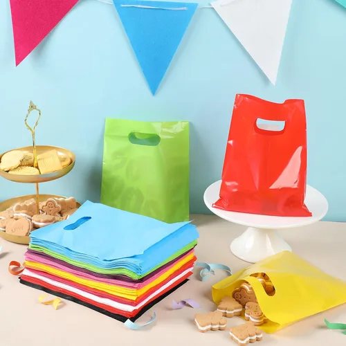 Vista 5 de Geyoga 500 bolsas pequeñas de plástico para regalo, a granel, color sólido Varios