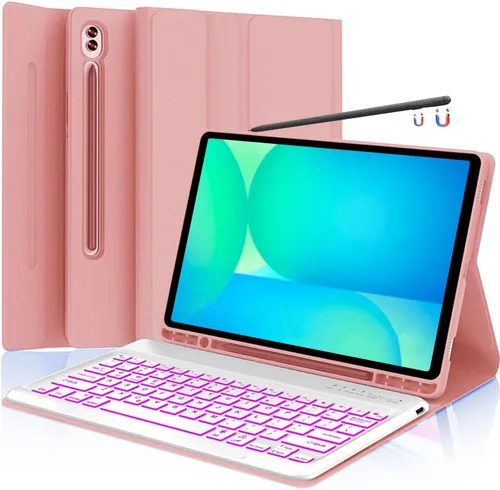 Vista 27 de Funda para teclado para Samsung Galaxy Tab S6 Lite de 10.4 pulgadas 2024 2022/2020 SM-P610/P613/P615/P619, funda para teclado Bluetooth inalámbrico