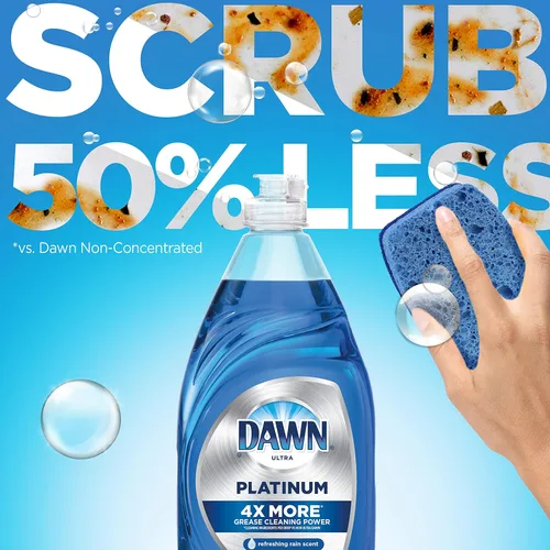 Vista 5 de Dawn Platinum - Jabón líquido para lavavajillas, aroma a lluvia refrescante, 479 ml