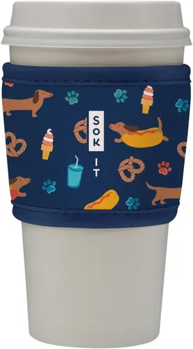 Vista 93 de Sok It HotSok Coffee & Tea - Funda de neopreno con aislamiento reutilizable (floral abstracto)