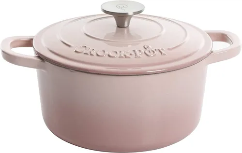 Vista 20 de Crock-Pot Horno Holandés Artesanal Redondo de Hierro Fundido Esmaltado, 3 Cuartos, Aqua