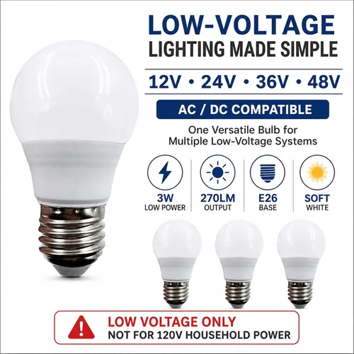 Vista 6 de Taysing Bombilla de 12 V A15 3 W blanco suave 3000K E26 base de tornillo 12 V bombilla LED CC 12 voltios 24 V 36 V 48 V luces de bajo voltaje