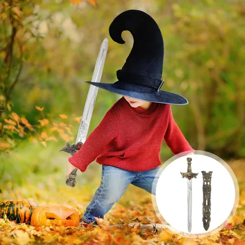 Vista 5 de Ciieeo Espada de plástico para juego de simulación, espada de cosplay para caballero, espada de juguete de plástico para juego de disfraces