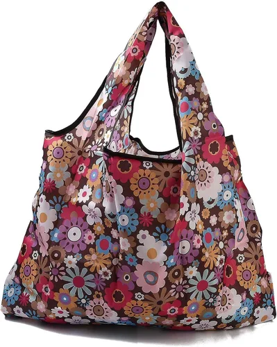 Vista 16 de BEEFLYING Bolsas de comestibles plegables, de nailon, ecológicas y reutilizables, impermeables, bolsas de la compra plegables