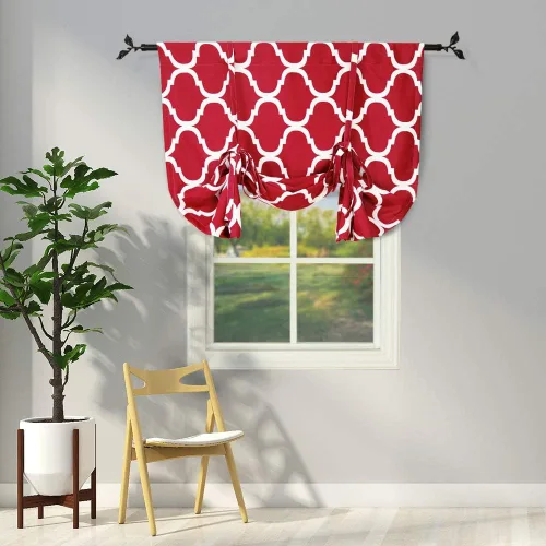 Vista 25 de Melodieux - Cortinas de bolsillo de moda marroquí para cocina, cafetería o baño, pequeñas ventanas