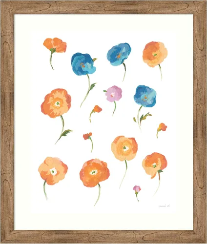 Vista 18 de Amanti Art Framed Wall Art Print 24x20 Retro Flowers II by Danhui Nai, Flowers Wall Art, Modern Contemporary Decor, Small Poster Painting Artwork