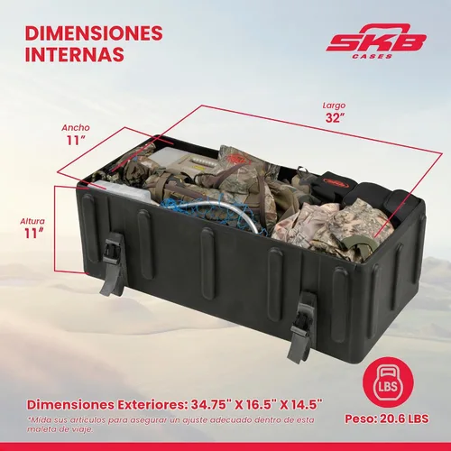 Vista 3 de SKB 1SKB-DH3315W - Caja de hardware de tambor de plástico duradero de tamaño medio con mango extraíble, correa de nailon resistente y ruedas