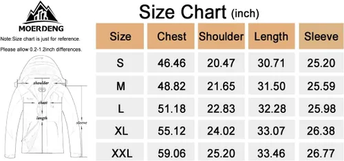 Vista 7 de MOERDENG Chaqueta impermeable de nieve para hombre, chaqueta de esquí a prueba de viento, chaqueta de snowboard con capucha
