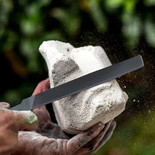 Vista 7 de Lima plana de corte medio de 6 pulgadas, dientes de corte doble, lima de mano de acero endurecido alto sin mango, adecuada para dar forma a madera