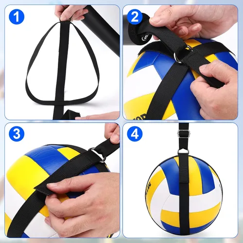 Vista 4 de TOBWOLF Volleyball Spike Trainer, Elastic Self-Training Volleyballs Resistance Band, Volleyball Equipment Training Aid Improves Serving, Jumping