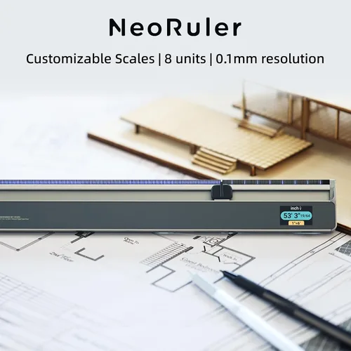 Vista 2 de HOZO NeoRuler Regla de Escala Digital, Regla de Escala Inteligente de 12 pulgadas con Escalas Personalizadas Infinitas y Precisión de ±0.004