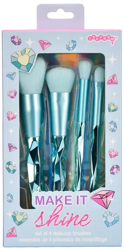 Vista 2 de iscream Make it Shine - Juego de brochas para rubor, polvo y sombra de ojos con cerdas suaves y asas de gemas de hielo