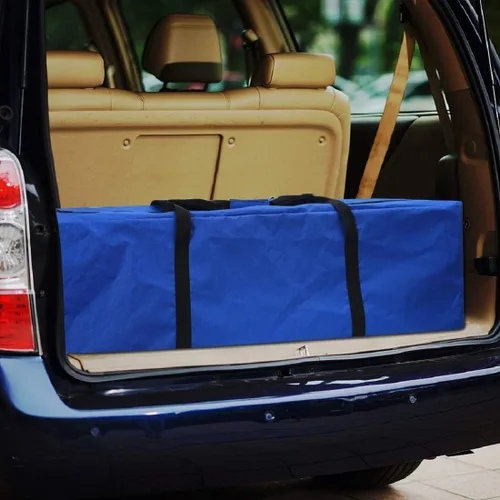 Vista 4 de COOLBEBE Bolsa de lona deportiva Bolsa de equipaje de viaje extra grande con cremallera mejorada, duradera y resistente al agua, Azul Patchwork