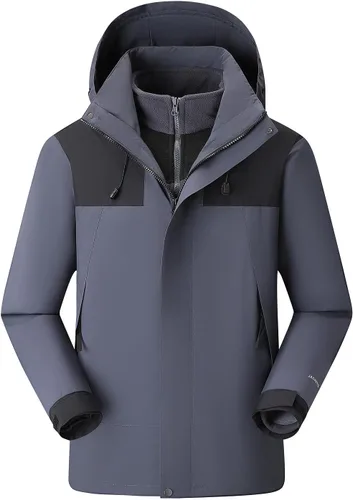 Vista 2 de Men's Winter Ski Jacket 3 in 1 Mountain Waterproof Resistant Coat Warm Windbreaker Snowboard Snow Jacket Parka Hooded