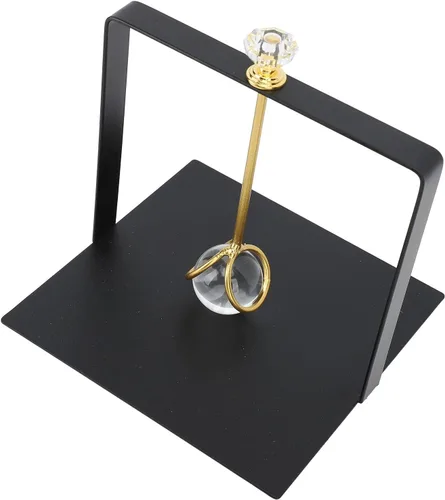 Vista 8 de Servilletero de metal con brazo pesado, servilletero de papel de hierro para mesa con asa, para el hogar, hotel, restaurante (negro)