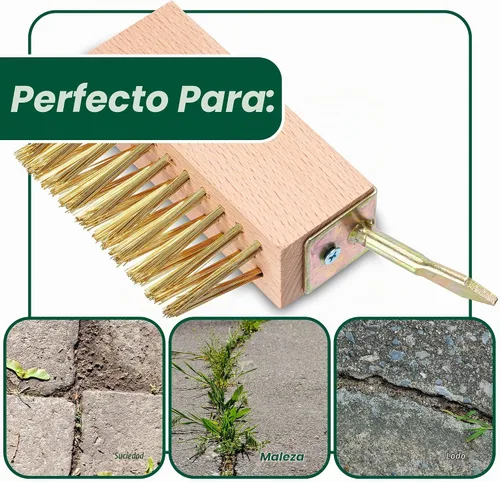 Vista 3 de SCRUBIT Cepillo limpiador de lechada con cable para eliminar musgo y malezas, ideal para limpiar cubiertas, adoquines, patios y pasarelas, raspador