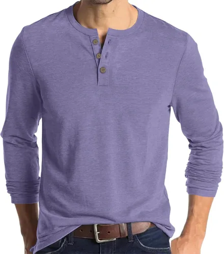 Vista 18 de Men's Casual Shirt, Button Down Long Sleeve Solid Dress Shirt Beach Vacation Shirts