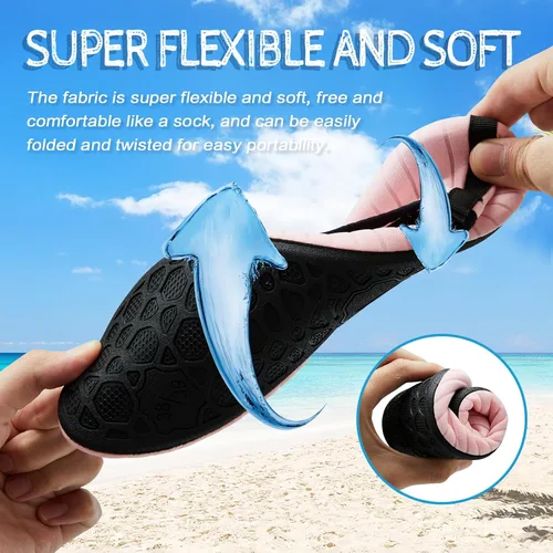 Vista 5 de ANLUKE - Zapatos de agua de secado rápido para mujeres y hombres, estilo calcetines, sensación de pies descalzos, ideales para yoga, playa, natación