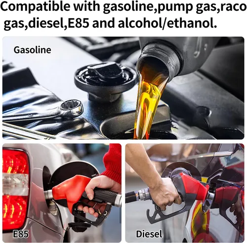 Vista 5 de Bomba de combustible eléctrica en línea externa de alto flujo 300LPH universal 12V azul