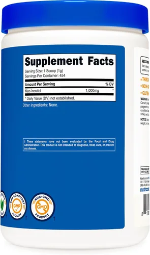 Vista 4 de Nutricost - Polvo de Inositol 1LB (454 Gramos) - Sin gluten, sin OMG