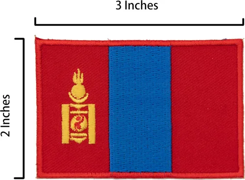 Vista 2 de Parche de bandera de Mongolia+Pin de metal, parche de apliques de ropa mongol, Pin de solapa nacional para bolsa, Pin de viaje asiático NO.070A