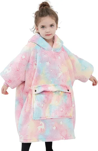 Vista 9 de Manta con Capucha Usable NOUKOW Manta Sherpa de Gran Tamaño Sudadera de Franela con Bolsillo Grande