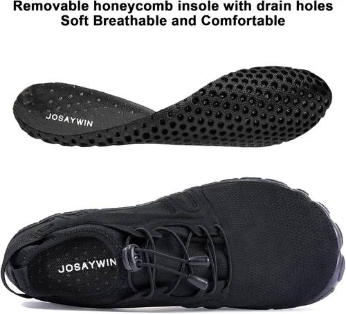Vista 3 de Josaywin Zapatos de agua para hombre descalzos de secado rápido, calcetines acuáticos para natación, buceo, surf, piscina, deportes acuáticos