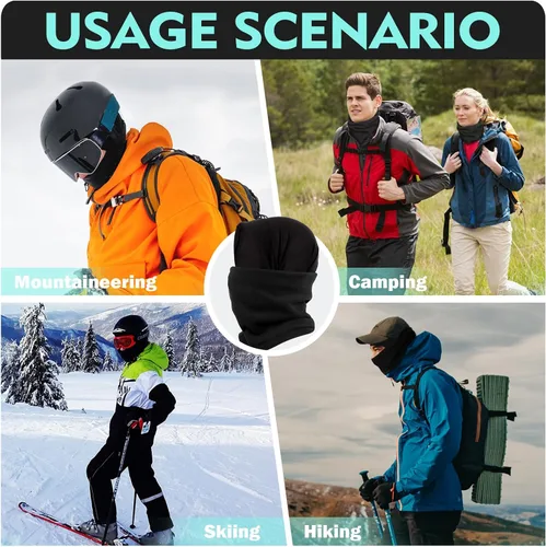 Vista 7 de XURIGOX Multifuncional Headwear Invierno Cuello Calentadores Polaina Cuello Polaina A Prueba De Viento Cubierta De La Cara Pas