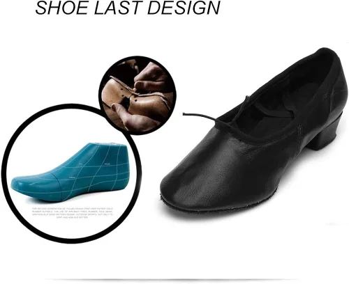 Vista 2 de HIPPOSEUS Zapatos de baile latino de tacón bajo Salón de baile latino Zapatos de práctica modelo U101