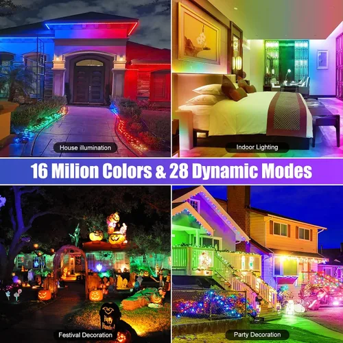 Vista 2 de Luz de arandela de pared RGB de 50 W, barra de luz RGB LED, luces de pared inteligentes con control remoto, impermeable, IP66 regulable, barra