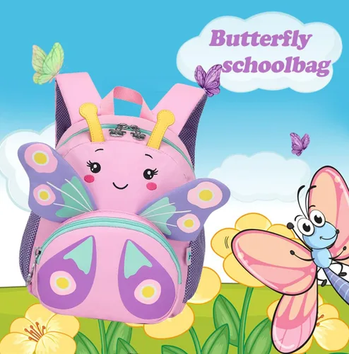 Vista 4 de CAMTOP Bonita mochila para niños pequeños, bolsa escolar pequeña de animales de dibujos animados 3D, para niñas y niños, guardería de viaje, rosado