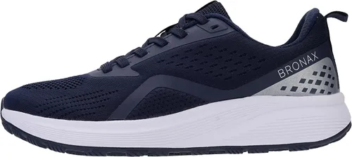 Vista 3 de BRONAX Tenis de correr anchos y acolchados para hombre, puntera ancha, suela de goma