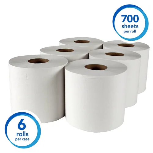 Vista 2 de Scott Professional Essential - Toallas de papel de extracción central, a granel (01032), bolsillos de absorción de secado rápido, blanco, perforadas